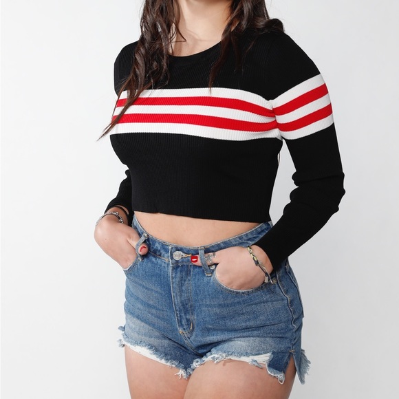 Black cropped sweater - Picture 1 of 3